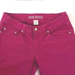 Love Notes fushia colored capris